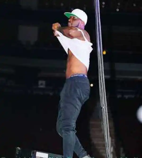 Peter Okoye Puts Eggplant and Abs On Display